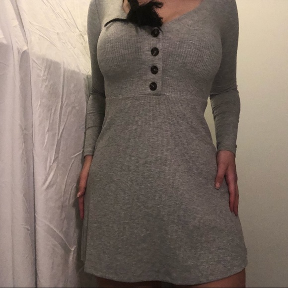 Forever 21 Fitted Grey Dress - Picture 2 of 4